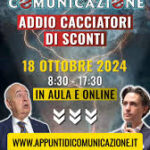 CORSO “Appunti di comunicazione. Addio cacciatori di sconti” – in presenza e online, 18 ottobre 2024: NO CFP